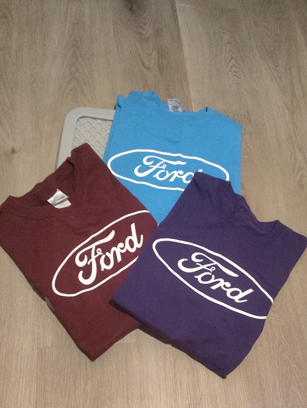 🆕Ford Logo Tee Trio - Aqua Blue, Maroon, Purple Unisex Sz XL
